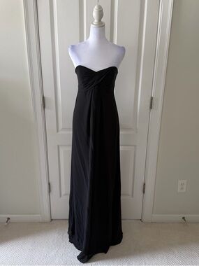 Nicole Miller Black Strapless Twisted Sweetheart Gown